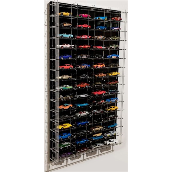 Wall Mounted Display Case (60 Cars) Black 46 x 78cm John Ayrey Die Casts